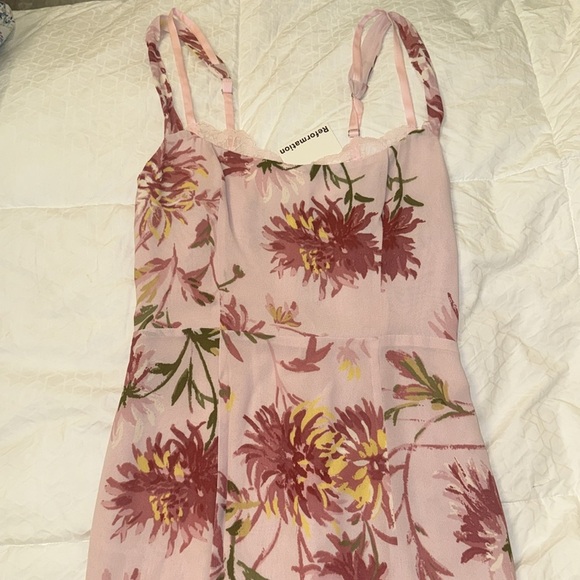 Reformation Irisa Dress Pink Chrysanthemum - Size 2 - Picture 6 of 13